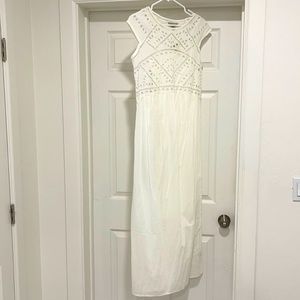 Cap Sleeve white maxi dress